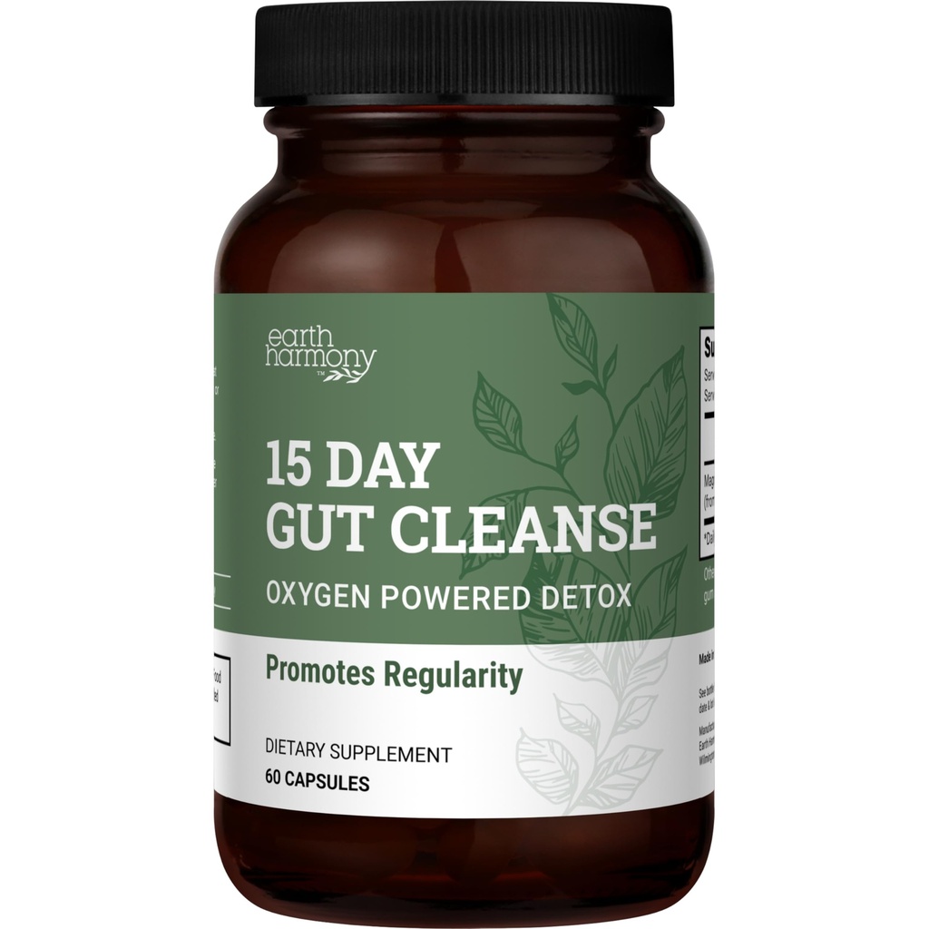 15 Day Gut Cleanse Detox For Women and Men - Vegan, Non-GMO Ingredients For Waist Loss and Constipation Relief With A 15 Day Cleanse Gut Support Without Cramping, As Seen On TikTok (60 Capsules)