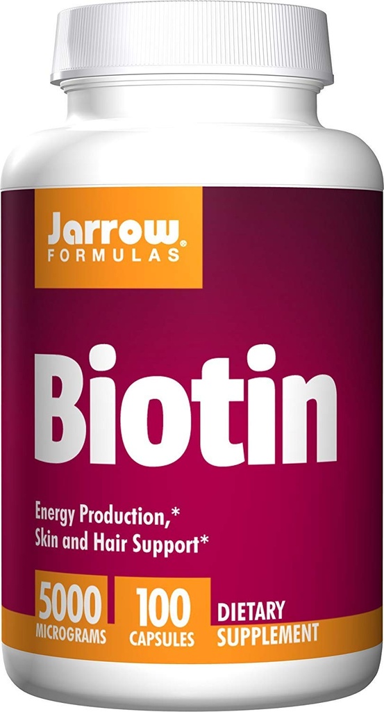 Jarrow Formulas Biotin 5000 mcg - 100 Veggie Caps, Pack of 2 - Unterstützt Haut- & Haarwachstum, Lipid Metabolism & Energy Production (ATP) - 200 Gesamt Servietten