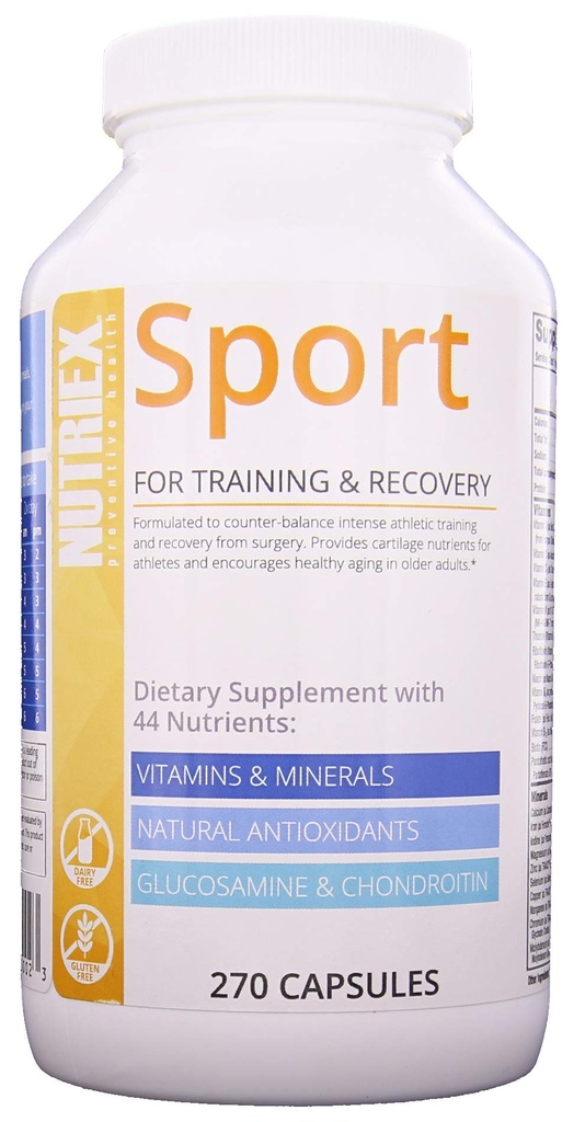 Nutriex Sport Integratore Multivitaminico Comprensivo con Glucosamina & Chondroitin 270 capsule