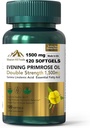 Abend Primrose Öl (1500mg) | High GLA für Hormonal Balance & Haut Gesundheit (1 Flasche-120 Softgels-2mo Versorgung) | Non-GMO, Gluten-Free