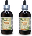Racine de Maral (Rhaponticum Carthamoides) Teinture, Racines séchées organiques Extrait liquide (Marque: HerbalTerra, Fièrement fabriqué aux États-Unis) 2x4 fl.oz (2x120 ml)