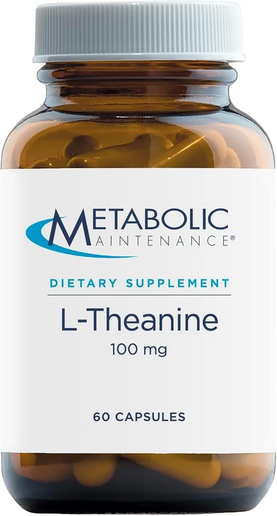 Manutenzione metabolica 100mg L-teanina Supplemento per sostenere la messa a fuoco sana e rilassamento - L-teanina Suntheanine Aminoacido per sostenere la risposta di stress (60 capsule)