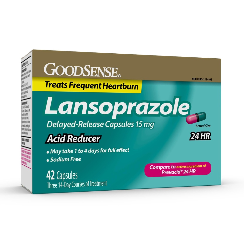 Gute Sense Säure Reducer Lansoprazole Delayed Release Capsules, 15 mg, 42 Count
