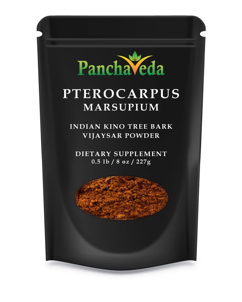Ayurveda Pterocarpus Marsupium Powder (227g / 8 oz) Vijaysar Powder, Bijasar Churna, Indian Kino Tree Wild Crafted, Glutenfrei, Lactosefrei, GMO frei, reine Kräuter Nahrungsergänzung.