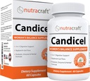 Nutracraft Candidel #1 Supplément Flora Intestinal : Acide Caprylique, Origan, Wormwood, Noyer Noir & Probiotiques pour le support de la surcroissance : 60 Capsules (non-OGM)