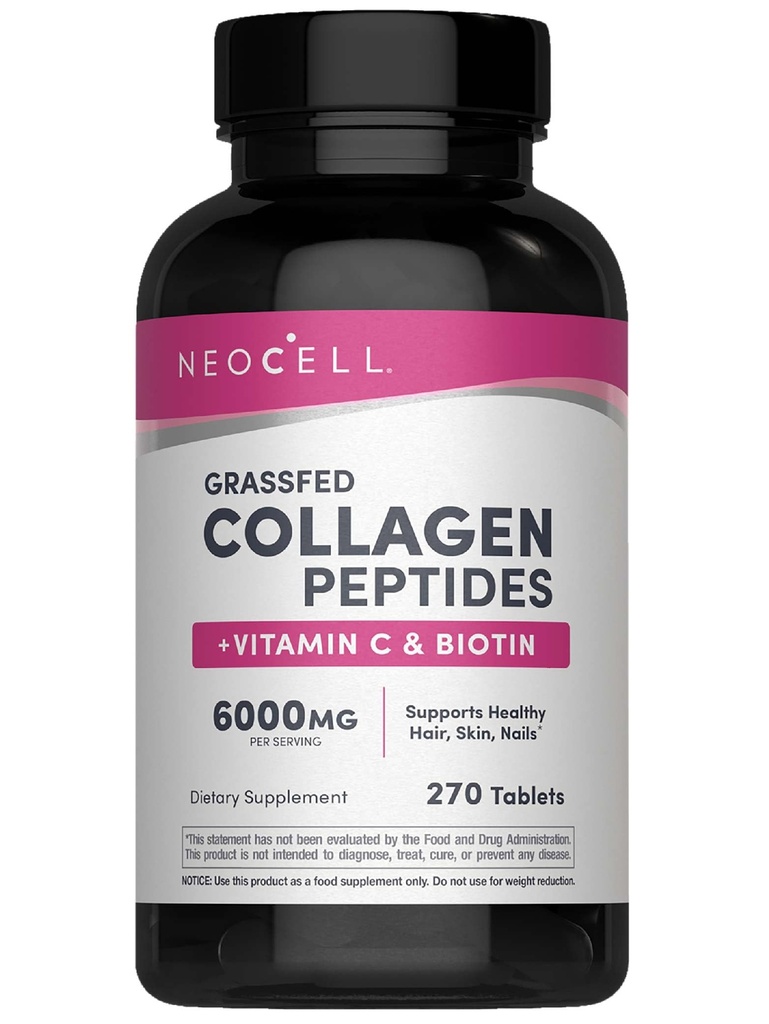 NeoCell Super Collagen mit Vitamin C und Biotin, Haut, Haar und Nägel Ergänzung, enthält Antioxidantien, Tablet, 270 Count, 1 Flasche