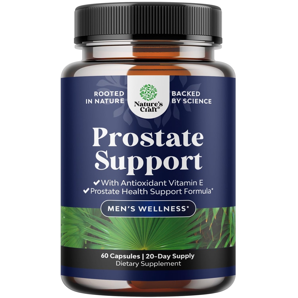 Supplément de Palmetto de Saw Herbal - Potent Pygeum et extrait de Palmetto de Saw avec Beta Sitostérol & Suppléments de thé vert pour les hommes adultes pour le soutien de tract urinaire et l'urine fréquente - 60 Capsules