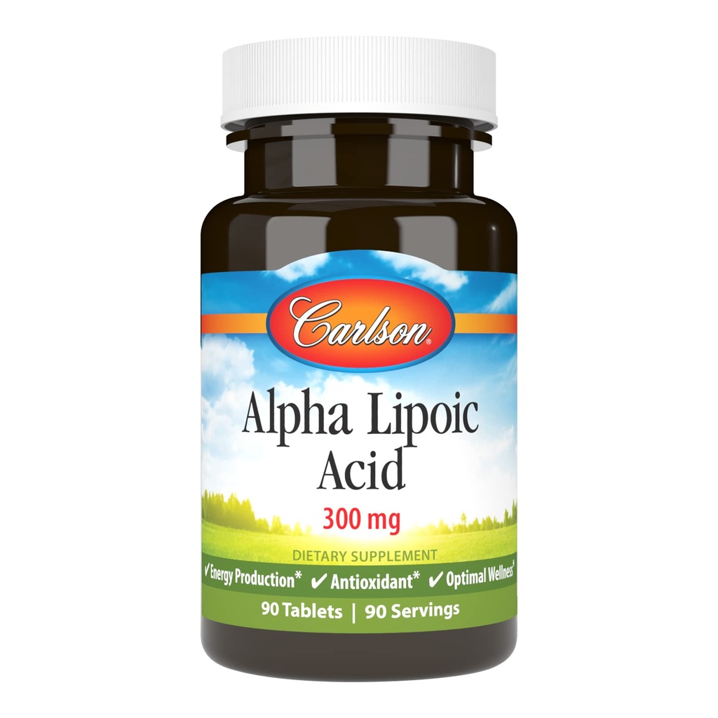Carlson - Alpha Lipsäure, 300 mg, fördert Energieproduktion, 90 Tabletten