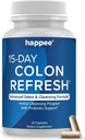 Happee Colon Cleanser & Detox per il supporto per la perdita di peso - 15 giorni Colon Cleanse Pills & Gut Support Probiotics Men Women - Fast Natural Laxatives Constipation Relief