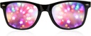 GloFX Black Frame Star Diffraction Glasses – Laser geätzt für atemberaubende Starburst Lichteffekte, flexibel und langlebig, perfekt für Raves & Festivals