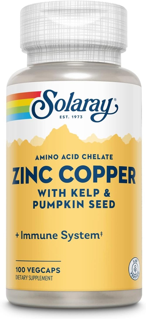 Zinco con rame Solaray 100 VegCaps