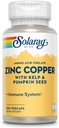 Zink mit Kupfer Solaray 100 VegCaps