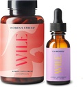 Wile Women's Stress Relief Supplement & Un-Worry Drops, 2-Pack, Mood Support for Women, (1) Biberon Herbal Complements 60 Capsules & (1) Stress Relief Tincture, 1fl oz