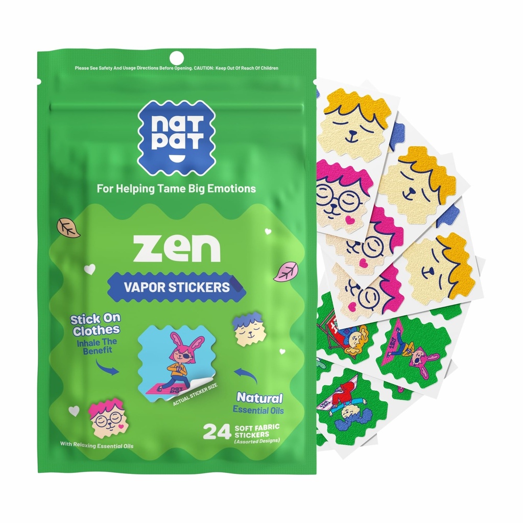NATPAT Zen Patch Mood Calming Stickers for Kids and Adults - Chemical and Drug Free, Mood Support for Relaxation, Calm and Emotion Regulation - BuzzPatch Natural Patch (24 Pack)