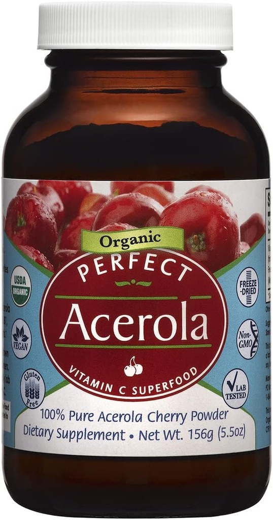 Integratori Perfetti – Polvere Perfetta Acerola – 156 Grammi – 100% Pure Acerola Cherry – Superfood All-Natural Vitamin C – Supporto del sistema immunitario
