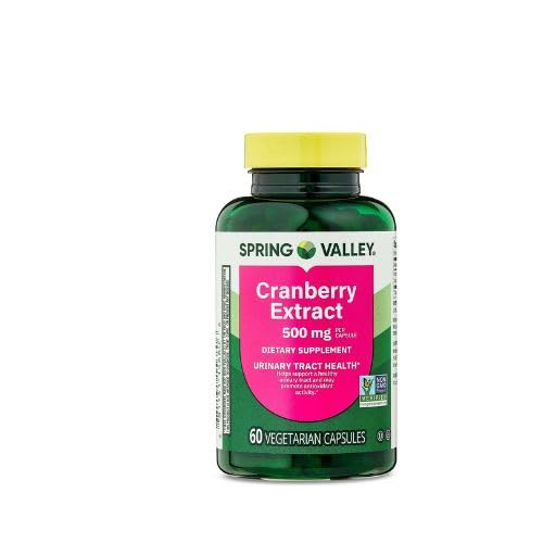 Spring Valley Extrait de canneberge Capsules végétariennes, 500mg, 60 Compte + Sticker Dri Store.