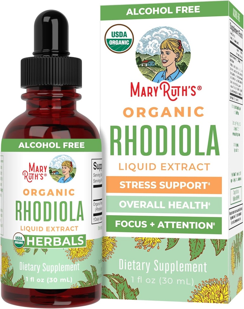 Rhodiola Rosea Supplemento di MaryRuth's | USDA Organic Herbal Extract | Nootropic | Focus Supplement | Non-GMO | 30 Serve
