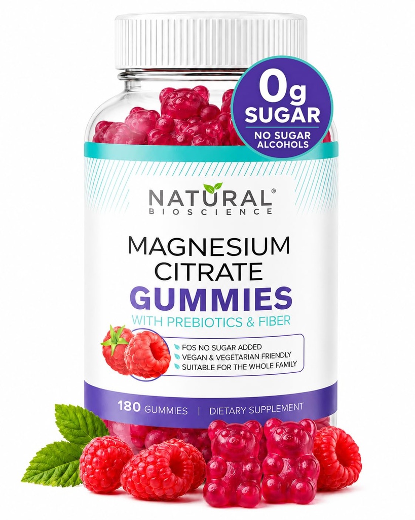 Zucchero Gratuito Magnesio Gummie - Calmante Anti-Stress Gummies, Magnesio Supplemento al supporto Stress Relief, Sonno, Salute Del Cuore, Nervi, Muscoli e Bones, Bambini, Adulti, Vegan, Alta Assorbimento, Non OGM