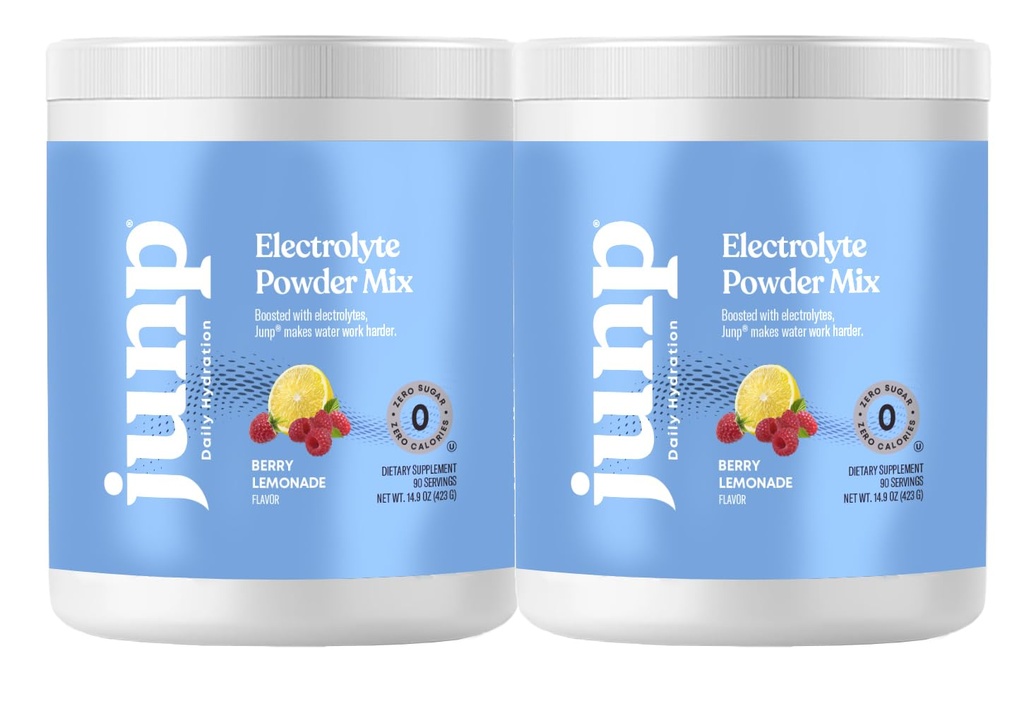 JUNP Elektrolyte Pulver Kein Zucker keine Kohlenhydrate – Frische Berry Lemonade Keto Getränk Mix - Kalium & Salz Elektrolyt Hydration Pulver Zero Calorie Zucker freies Elektrolytpulver, 90 Portionen (Pack von 2)
