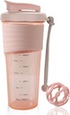 Protein Shaker Bottle,Sports Blender Flaschen für Proteinmischungen mit Whisk Ball,Mixer Bottle,Portable Pre Workout Whey Protein Drink Shaker Cup,Midnight Pink