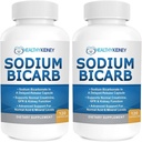 Sodio Bicarbonato 650mg capsule Rilascio ritardato per il supporto della funzione normale del rene e supplemento del rene. Bicarbonato di sodio per sollievo acido, alcalinità 120 pillole 2-pack