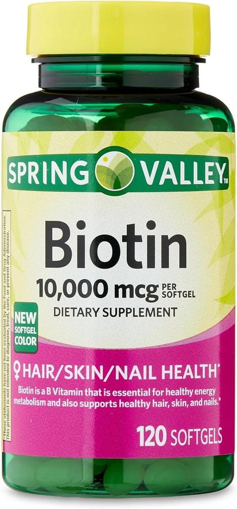 ikj Biotin Hair/Skin/Nails Health Ernährungsergänzung Softgels, 10.000 mcg, 120 Count