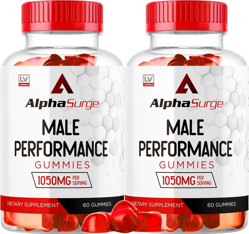 LIVORKA Alpha Surge für Herren - Alpha Surge Gummies für Männer, Alfa Surge Gummies 1050mg, Alpha Surge XL Gummie, Alphasurge Gummies, Alfa Surge Gummies, Alpha Sugre Männlich, 120 Gummies für 2 Monate