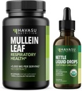 HAVASU NUTRITION Mullein Leaf Kapseln + Nettle Liquid Drops Respiratory Health Bundle