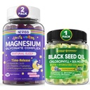 NEVISS Black Seed Oil Gummi, Chlorophyll & Sea Moss Supplement + Magnesium Glycinate Gummis für Erwachsene & Kinder 4+