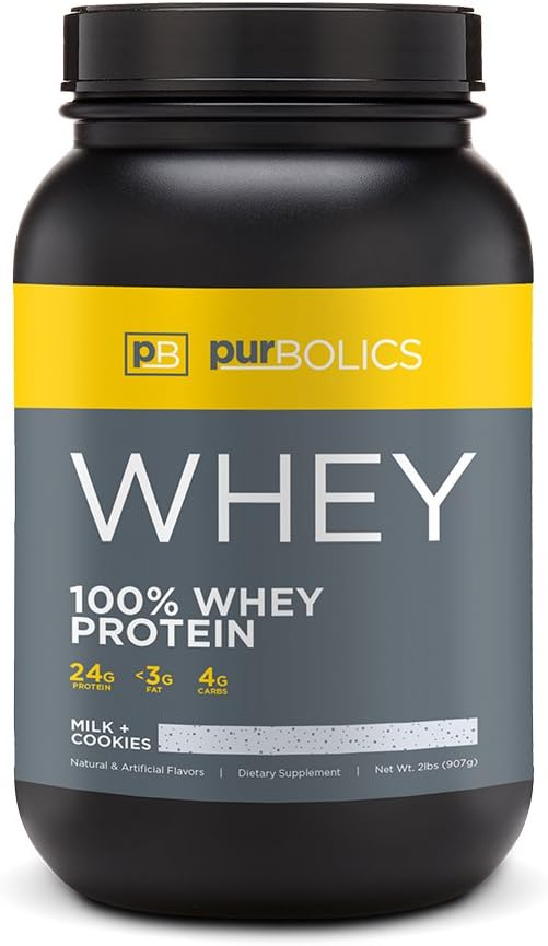 Purbolics Protein | 100% Whey Protein | Costruire muscolare magra e migliorare il recupero | 24g Protein | 28 Servings (Milk + Cookies)