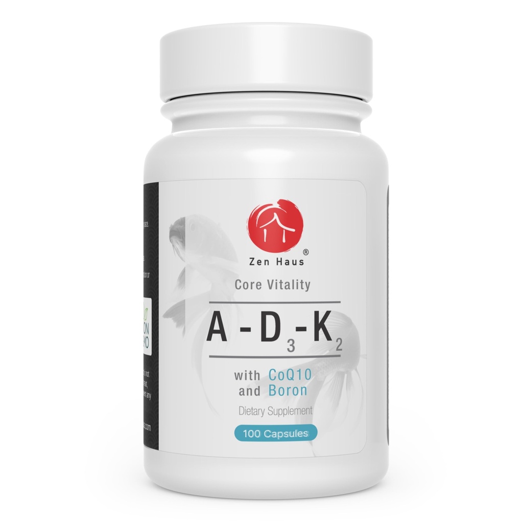 ADK Vitamin Supplement mit Netzwerk-Antioxidantien - A, D3, K2 (MK-7 Non-Soy) und E mit CoQ10 und Alpha-Liposäure - für Vision, starke Knochen und Zähne und Immununterstützung - D3 5000 iu Complex