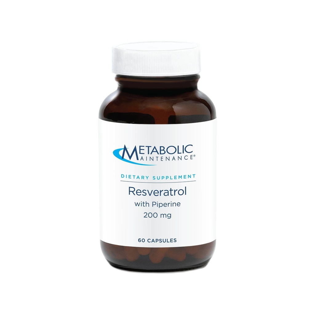 Metabolische Wartung Resveratrol mit Piperin - Trans Resveratrol Ergänzung Kapseln für Antioxidant + Herz-Kreislauf-Unterstützung, keine Füllstoffe, 200mg Trans-Resveratrol Per Dose - 60 Kapseln