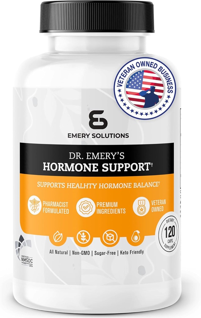 DR. EMERY'S Hormon-Supplement für Frauen, Hormon Balance Vitamine - Multivitamin, natürliche essentielle Vitamine, Zink, B Vitamin, Magnesium - 120 Caps