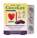 CHILDLIFE ESSENTIALS Elderberry Super-Immune SoftChew Gummis für Kinder - Immununterstützung mit Vitamin C & Vitamin D3, Elderberry Immunergänzung für Babys, Kleinkinder & Kinder - Berry, 27 Softchews