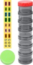 7 giorno Pill Organizer Caso Stackable Weekly Supplements Vitamins Pills Holder Dispenser Extra Large Translucent Nero con Etichetta e Uno Più Lids