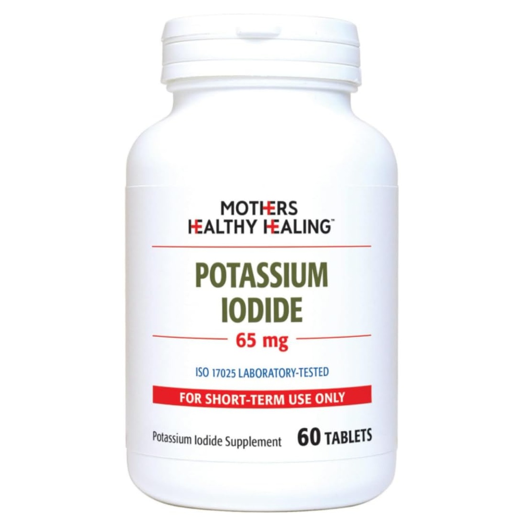 Supplément de comprimés d'iodure de potassium (65 mg), pilules d'iode KI (60 comprimés)