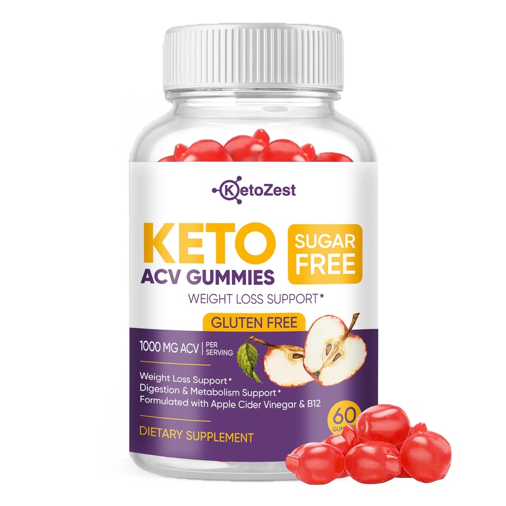 Keto Acv Gummies pour le soutien de la perte de poids et Belly Fat Burn - Pro Active Super Apple Cider Vinegar Gummies - Rapid Fat Burner Supplément Diet pour les femmes hommes - sans sucre et sans gluten (1000MG)