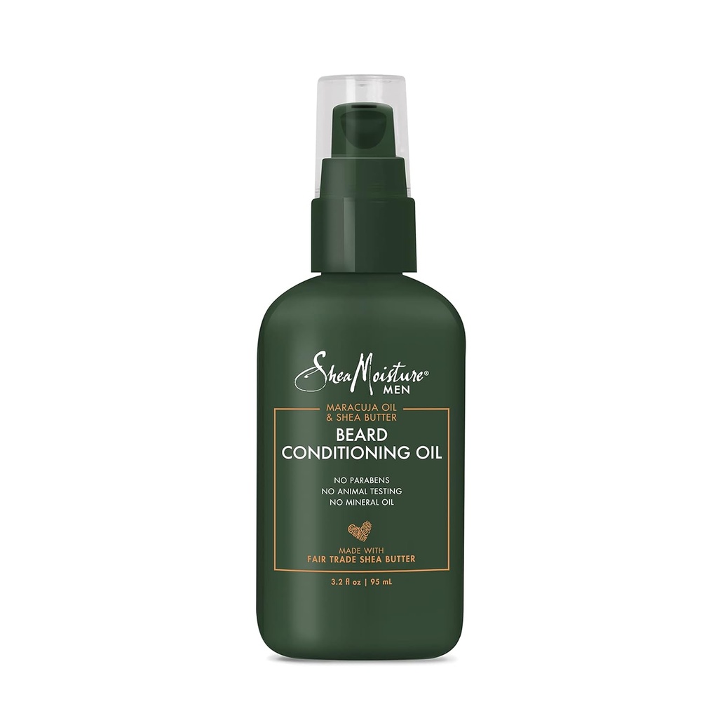 SheaMoisture Beard olio di condizionamento per un orso pieno Maracuja olio e burro di karitè per idratare e ammorbidire 3.2 oz