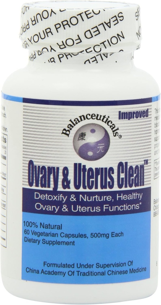 4 Set di 60 Conta Balanceuticals Ovary & Uterus Clean, 500 mg di integratori alimentari