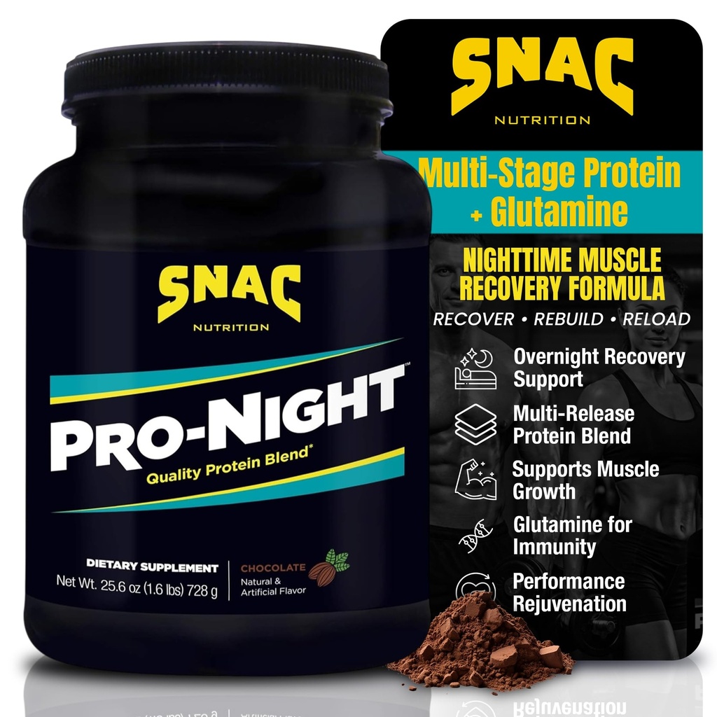 SNAC Pro-Night Quality Protein Blend für Nacht Muskel Erholung, Schokolade