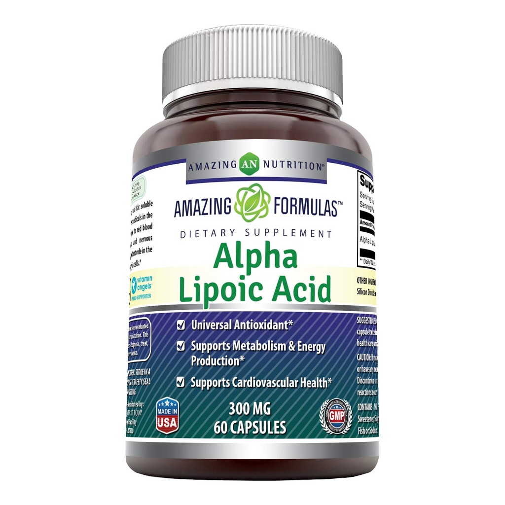 Erstaunliche Formeln Alpha Liponsäure 300 mg Kapseln Ergänzung | Non-GMO | Gluten Free | Made in USA (60 Count)