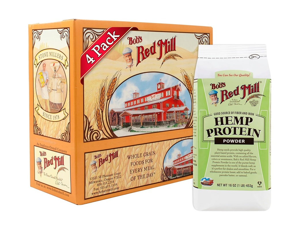 Bob's Red Mill Hemp Protein Powder, 16oz (Pack of 1) - Non OGM, Vegan, Paleo Friendly, Keto Friendly, Kosher