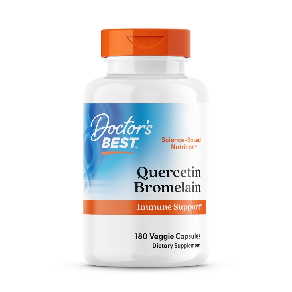 Doctor's Best Quercetin Bromelain, Immunität Support Capsule, Heart, Joint & Healthy Respiratory System, Non-GMO, Vegan, Gluten Free, Soy Free,180 VC