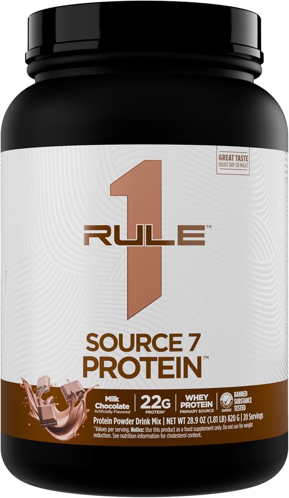 Regel 1 Quelle 7 Protein – Decadent Flavor, Velvety Smooth Texture, 22g Anytime Protein, und 10g Natürlich Occurring EAAs Pro Servieren von 7 Premium-Quellen (1.8 Pfund*, Milchschokolade)