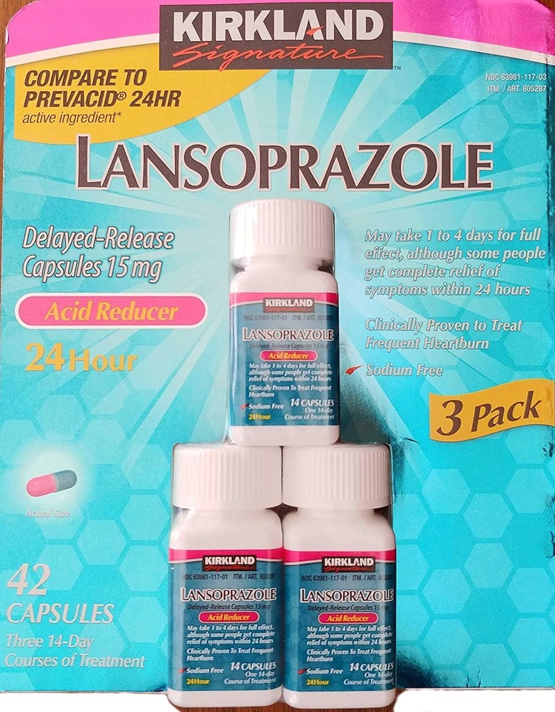 Lansoprazole 15 mg. Riduttore di acido, 42 capsule