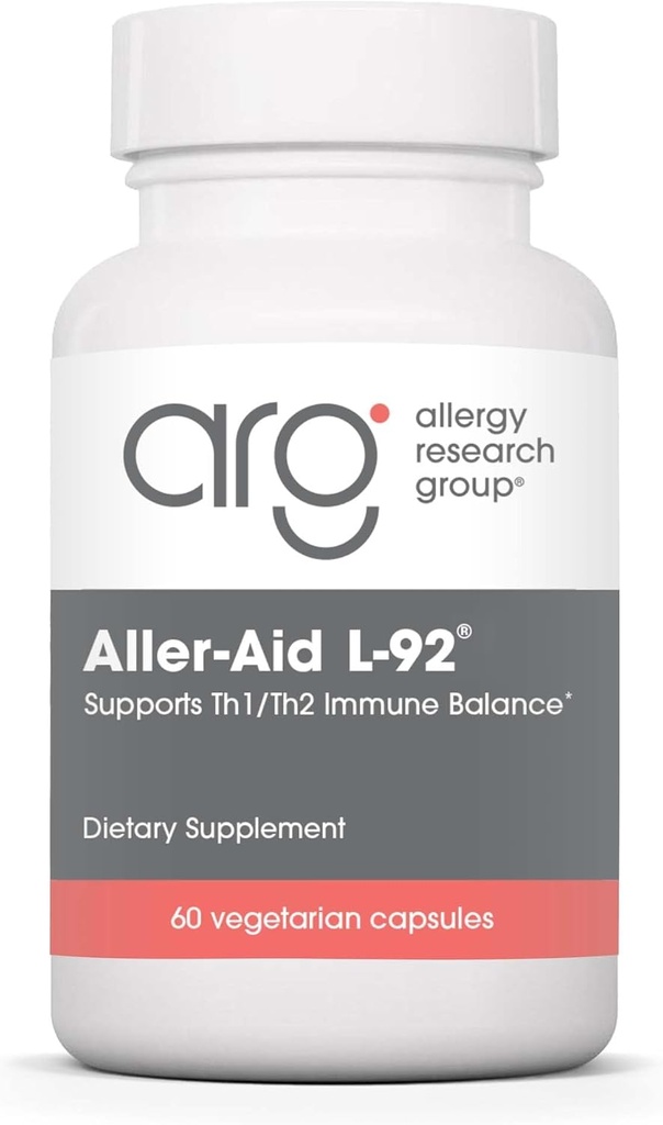 Allergy Research Group Aller-Aid L92 Supplement - mit Lactobacillus Acidophilus, Indian Frankincense, Boswellic Acid, Vegetarische Kapseln - 60 Zähler
