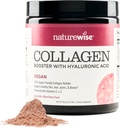 NaturalWise Vegan Collagen Powder - Booster Formula per capelli sani, pelle, e chiodi con acido ialuronico, vitamina C ed E, Proteine - Mixed Berry Flavor - Dairy-Free, Non OGM - 15 porzioni