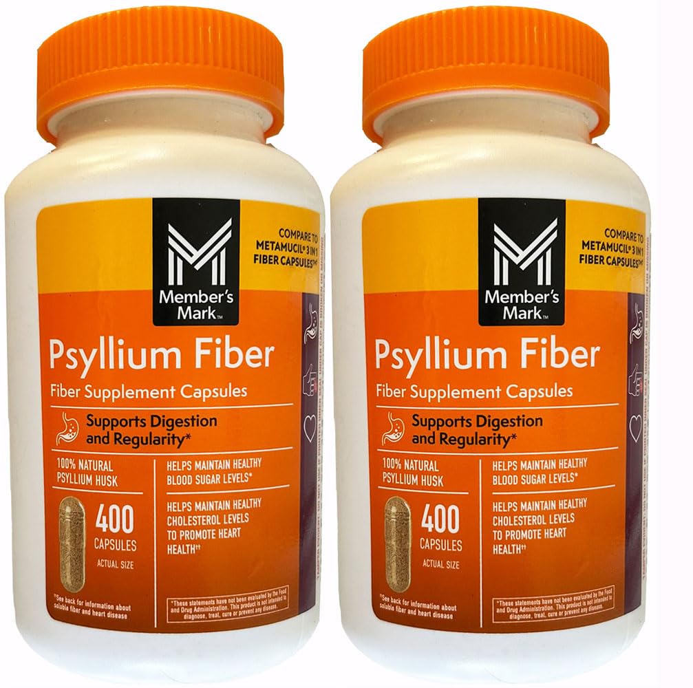 Mark Fiber Capsules 2Pack (400 Count) Psyllium Husk ist die #1 Doctor-Recommended Fiber Supplement.
