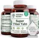 Natural Nutra Super Fiber Supplemento, promuove la salute digestiva e cardiovascolare, gestire il peso, protegge la salute della pelle, migliorare la salute del cuore e il sistema immunitario, non OGM, senza glutine, Vegan, 100 Vegan