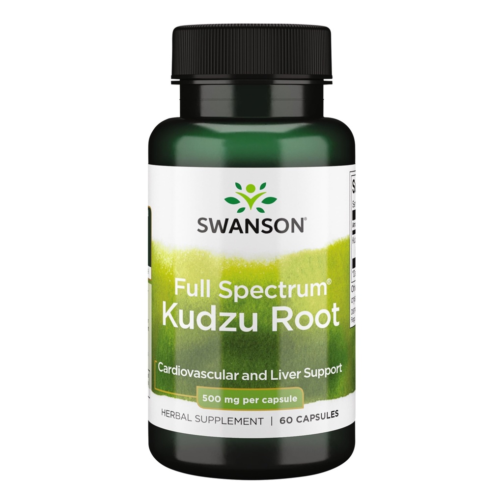 Swanson Full Spectrum Kudzu Root - Supplément à base de plantes appuyant la santé cardiaque et la santé du foie - Peut soutenir la santé de la pression artérielle et des niveaux de cholestérol - (60 capsules, 500mg chacune)